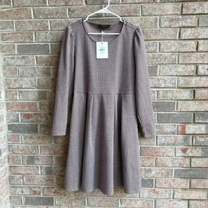 Downeast Dress Long Sleeve Fit and Flare Houndstooth Print‎ Casual Size M